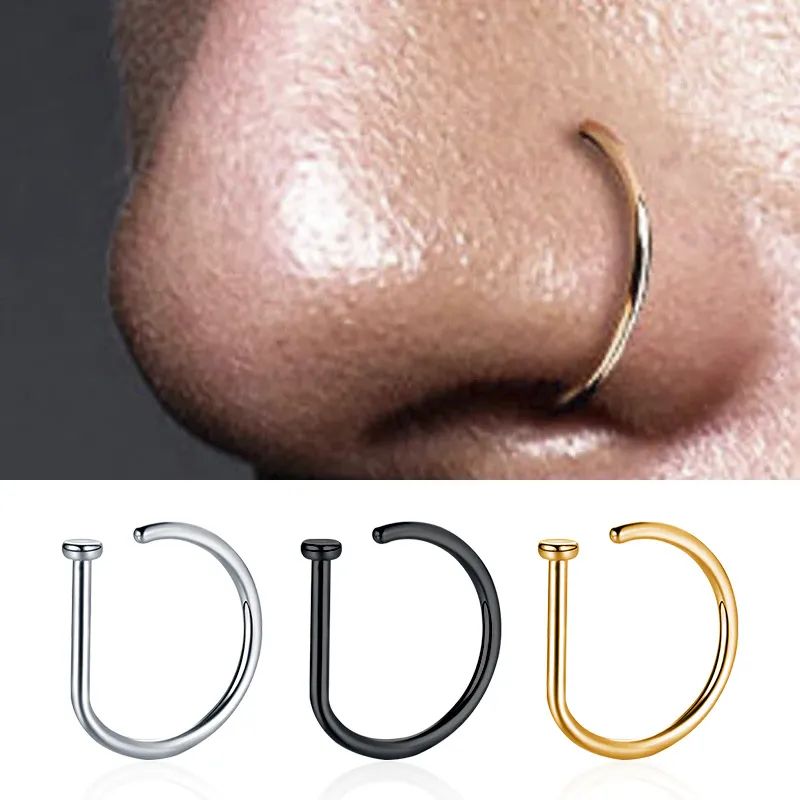 Unlimited repurchaseUnlimited repurchaseStainless Steel Piercing Jewelry  Nose Ring Crossbar C- shaped Lip Ring No Hole False Lip Nail Horseshoe Ring  | Daraz.com.np