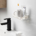 Face box wall mounted face towel toothpaste soap hollow drain sink bathroom storage rack. 