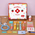 Wooden simulation little doctor toy children's playhouse girl role-playing set game.