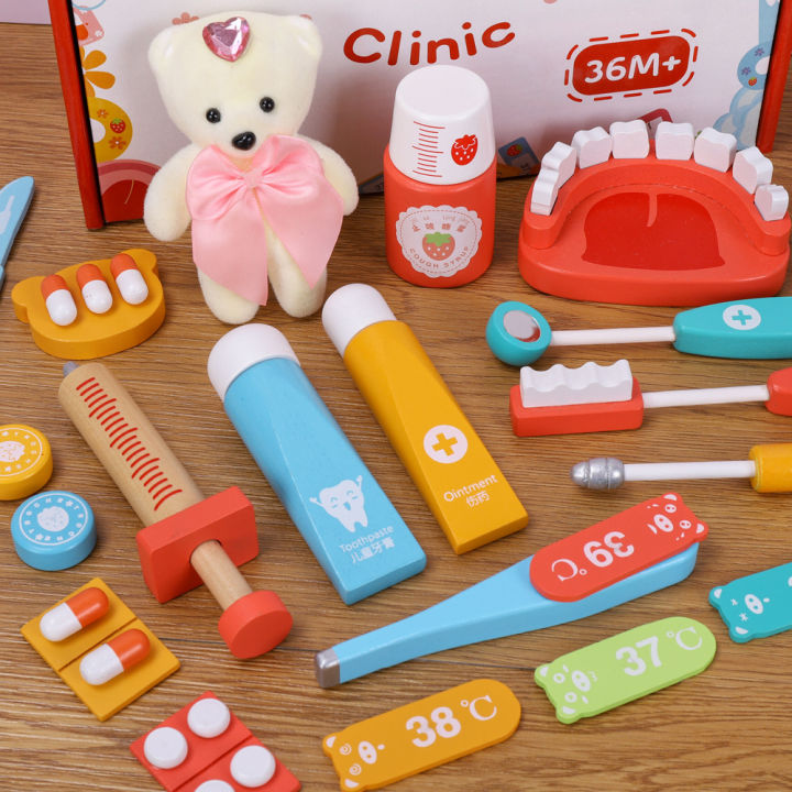 Wooden%20simulation%20little%20doctor%20toy%20children's%20playhouse%20girl%20role-playing%20set%20game%20-%20Image%203