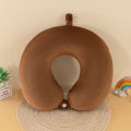Memory Foam Neck Pillow U-Shape | Washable Travel Pillow for Airplane Car Office | Soft Nonwoven Cover | 5 Colors | 33x26x9.5cm. 