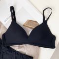 Pikachu Fashion Striped Underwear No Steel Rim Simple Solid Color Thin Style Girl Student Adjustable Text Bra. 