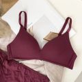 Pikachu Fashion Striped Underwear No Steel Rim Simple Solid Color Thin Style Girl Student Adjustable Text Bra. 
