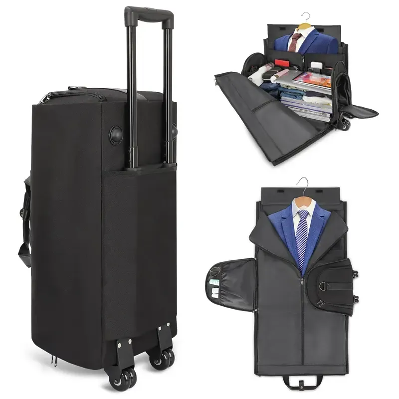 Luxury Convertible Duffle Garment Suit Bag Premium Wheeled Trolley