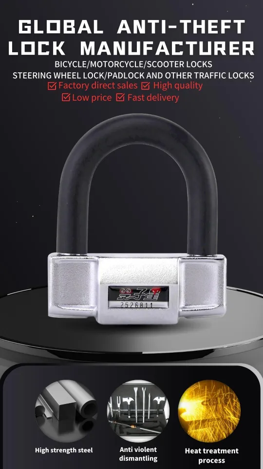 C92 Anti Hydraulic Shear Anti Theft Disk Disc Brake U Type Lock - Main Image