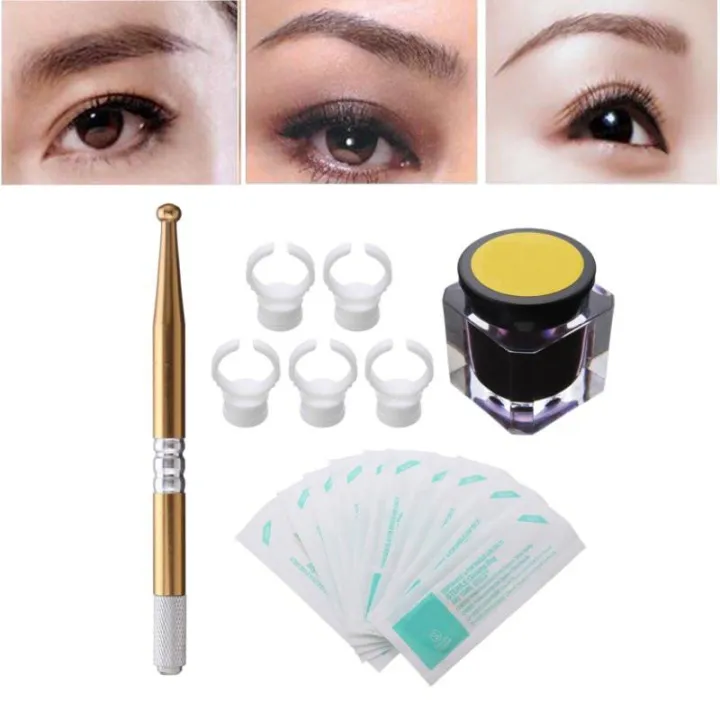 Permanent Micro blading 3D Makeup Eyebrow Tattoo Needle Pen Pigment Ink ...