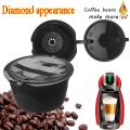 Diamond Cut Reusable Refillable Capsules for Dolce Gusto Brewers Reuse Refill Cup[Black] - Black. 
