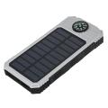 20000mAh Solar Power B ank DIY Case Dual USB Charger + LED Flashlight + Compass. 