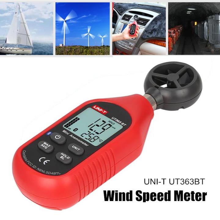 UNI-T UT363BT Mini Wind Speed Meter Digital Pocket Size Anemometer ...
