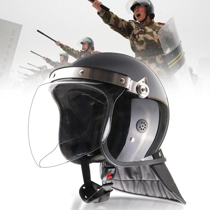 Anti Riot Face Mask FRP Protective Antiriot Safety Helmet Defense Shield Neck Riot Full ...