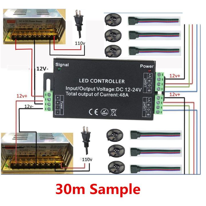 24Key Music HOT SELL RF Remote Control Controller Dimmer Sound For RGB ...
