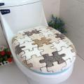 Two-piece Coral Fleece Warm Soft Outfit Toilet Seat Cover Set. 