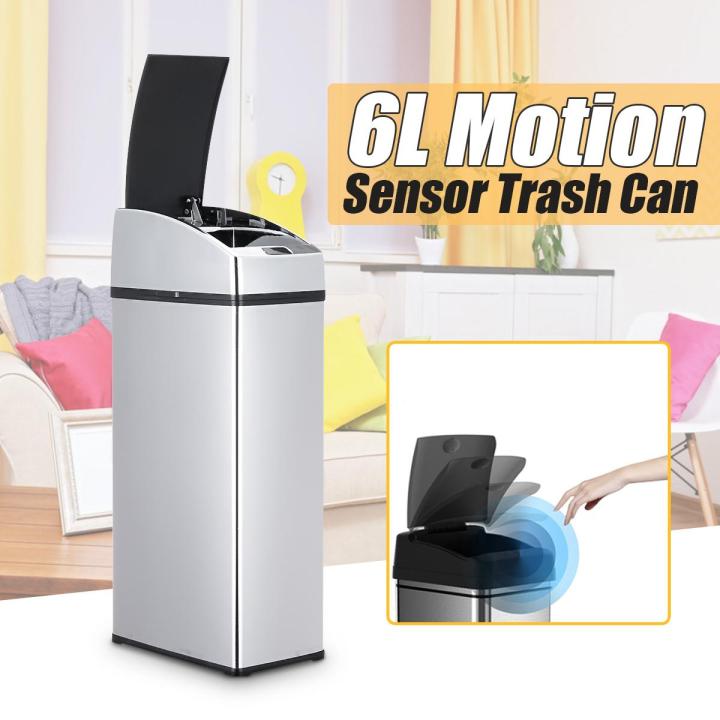 Stainless Steel Touch Free Sensor Automatic Touchless Trash Can Kitchen ...