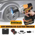 68V 8000mAh New Electric Impact Wrench Cordless Brushless With 2 Rechargeable Battery - 8000mah. 