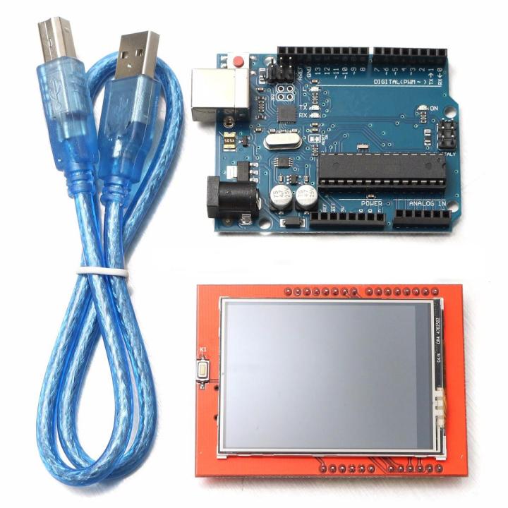 Arduino Uno R3 Display Module UNO R3 ATmega328P Board + 2.4 Inch TFT LCD Touch Screen Module Kit For ...