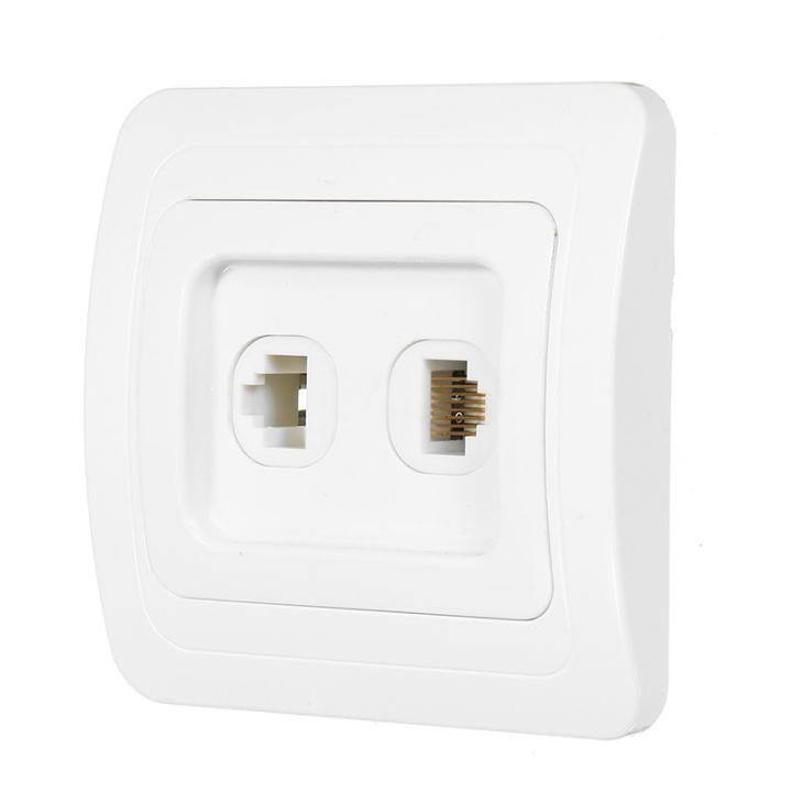 Electric 2 New LAN Ports Network Socket Wall Mount Outlet Wall Plate ...