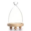 Glass Display Highquality Cloche Bell Jar Dome Flower Immortal Preservation Vase Wooden Base - LOVE. 