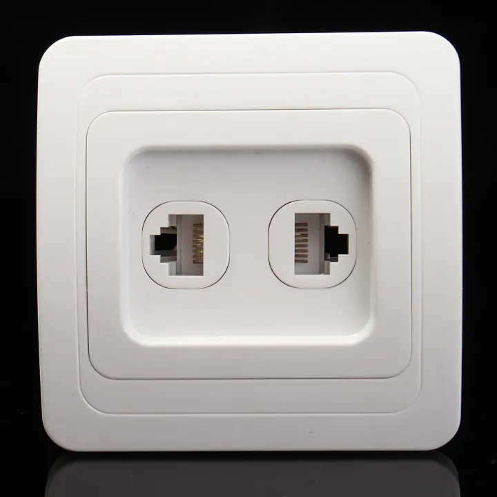 Electric 2 New LAN Ports Network Socket Wall Mount Outlet Wall Plate ...