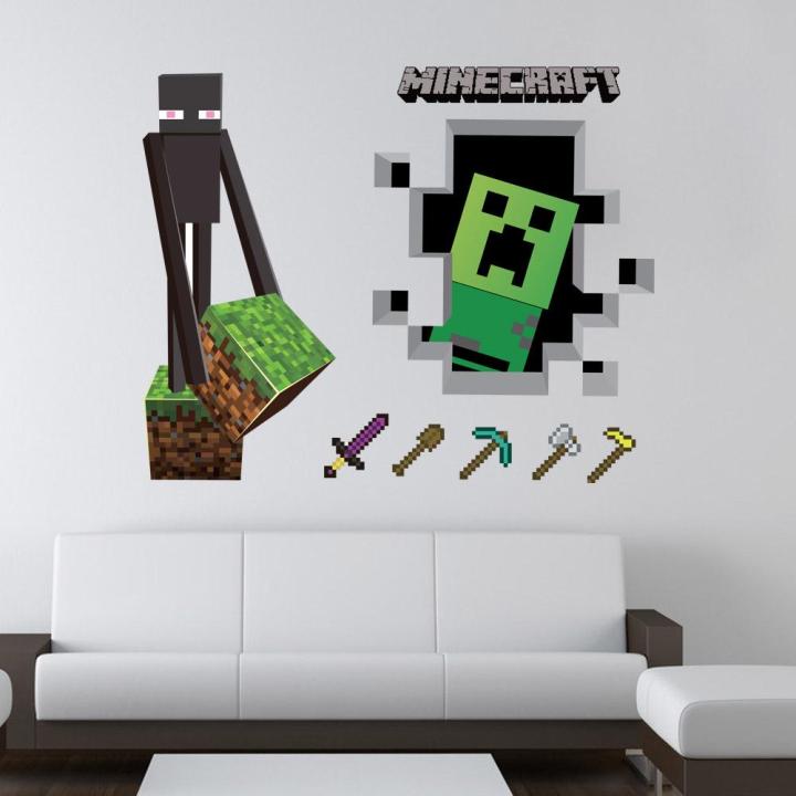 MineCraft%20Game%20Best-selling%203D%20Enderman%20And%20Creeper%20DIY%20Home%20Decal%20Decor%20Wall%20Mural%20Decoration%20Sticker-Not%20Specified%20-%20Image%204