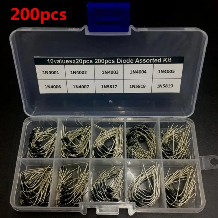 Diode Assorted New Kit Box Common Use 10 value x20PCS 1N4001~1N4007 ...