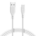 BlitzWolf AmpCore Ⅱ BW-MC11 2.4A Micro  Charging Data Cable 3.33ft/1m With Magic Tape Strap - White. 