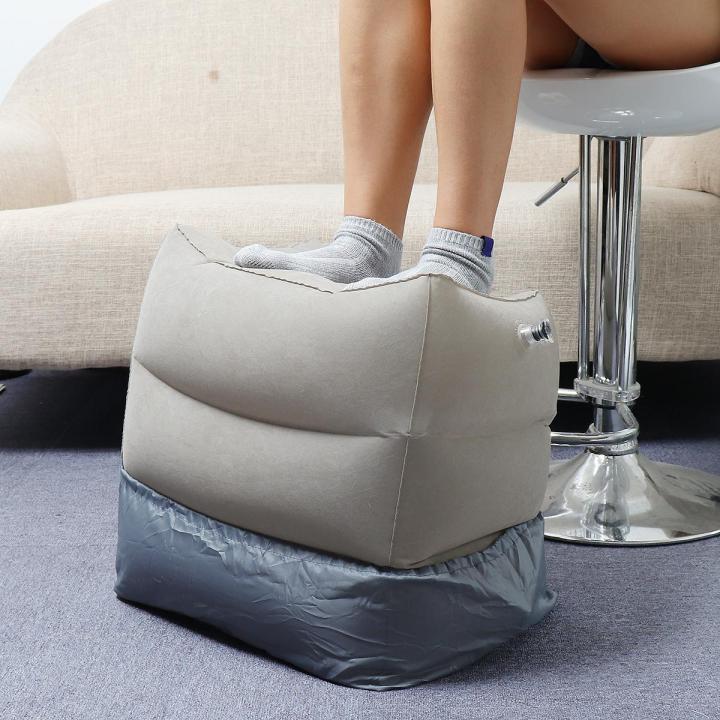 Inflatable Foot HOT SELL Rest Pillow Plane Train Travel Portable Pad Footrest 3 layers - Grey