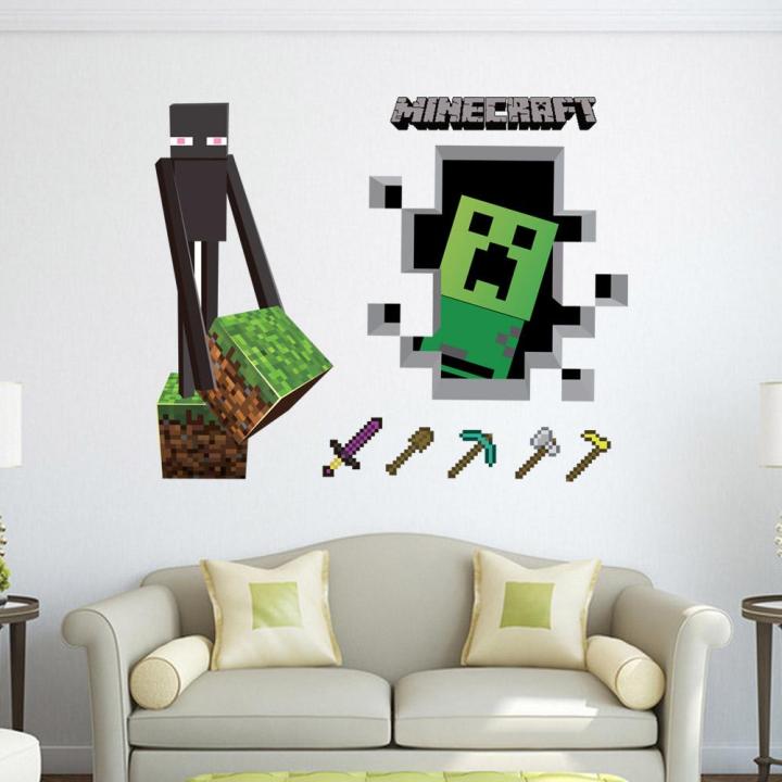 MineCraft%20Game%20Best-selling%203D%20Enderman%20And%20Creeper%20DIY%20Home%20Decal%20Decor%20Wall%20Mural%20Decoration%20Sticker-Not%20Specified%20-%20Image%203