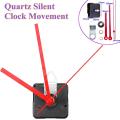 2 Type Quartz Silent Clock Movement Mechanism Module Kit Hour Minute Second Hand - Red (red). 