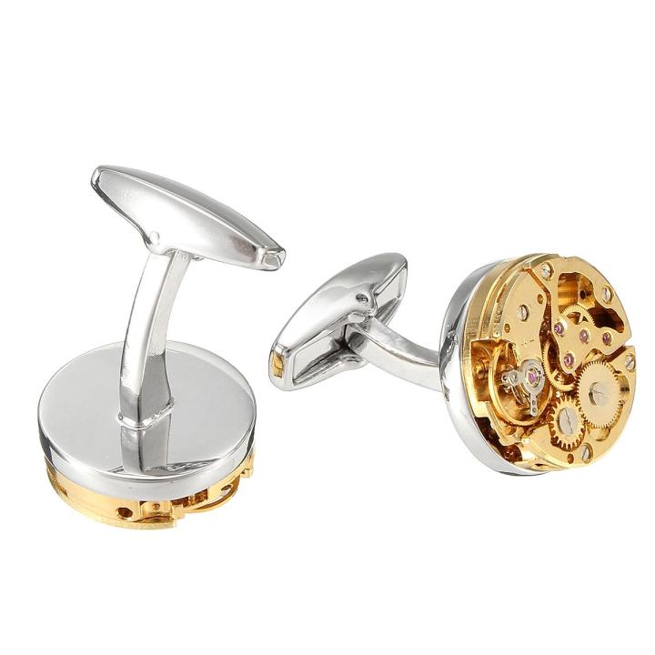 1%20Pair%20Real%20Working%20Watch%20Movement%20Cufflinks%20Deluxe%20Steampunk%20Style%20Gold%20Color%20-%20-%20Image%202
