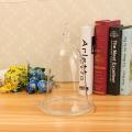 Rose Flower Glass Display Dome Cloche w/ Wooden Base Night Light Home Decor - Glass base. 