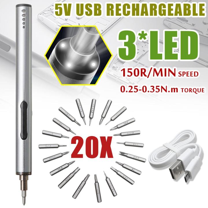 22 In1 3.7V Cordless Electric Screwdriver Universal Serial Bus Rechargeable 3*LED Lamp Home Tool -