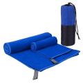 KCASA KC-TW168 Microfiber Towel Set 2 Pack Absorbent Quick Drying Antibacterial Beach Bath Towel Yoga Mat Towels With Mesh Bag For Swimming Travel Sports Camping - Dark blue. 