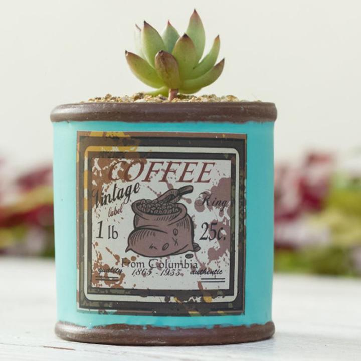 Retro Tin cans Meat pots Ceramic crafts Office decoration