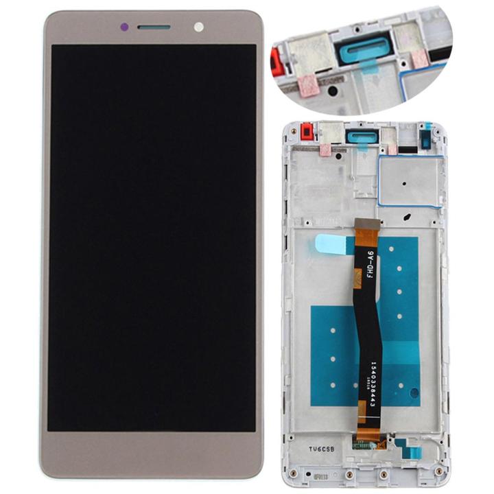For Huawei HOT SELL New honor 6X LCD Display Touch Screen Digitizer Replaced with Frame #66 Gold - Gold (gold)