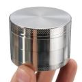 4 Layers Mini Metal  Crusher Hand Muller Smoke Herbal Herb Grinder Gift - silvery. 