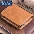 Ge Shideng wallet men's short leather multi-function oil wax leather wallet zipper card package. 