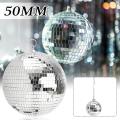 50mm Silver Disco Mirror Ball Medium Club Glass Sphere Light Payrt Supply-Silver. 