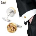 1 Pair Real Working Watch Movement Cufflinks Deluxe Steampunk Style Gold Color -. 