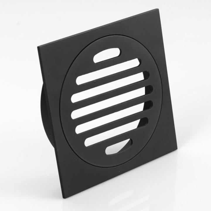 Bathroom%20Square%20New%20Floor%20Waste%20Grate%20Floor%20Drain%20Cover,%20Brass%20Black%20100mm%20Out%20pipe%20-%20-%20Image%204