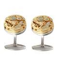 1 Pair Real Working Watch Movement Cufflinks Deluxe Steampunk Style Gold Color -. 