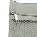 Colorful Double Layer canvas Cloth Zipper Paper File Folder Book Pencil Pen Case Bag File Document Bags Grey - Grey. 