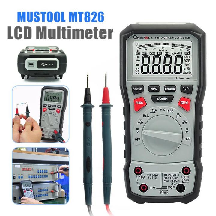 Mustool MT826 True RMS Professional Digital Multimeter AC/ Current ...