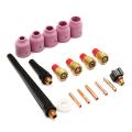 18Pcs TIG Highquality Lanthanate Tungste Gas Lens Collet Body Kit Welder Torch F WP-9/20/25 US -. 