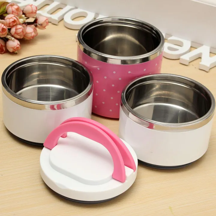 Powder Lunch Container 3 Layers Stainless Insulated Lunch Box Insulation Thermo Thermal Lunch ...