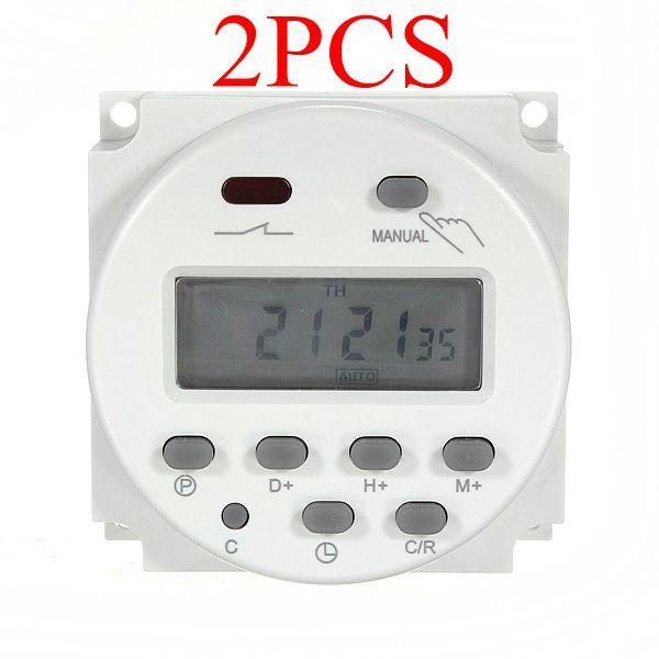 2pcs LCD Digital Motors Control Power Programmable 12V 16A Time Relay ...