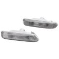 Pair Turn Indicator Side Marker Lights For BMW E46 3 Series 4Dr 98-01/2Dr 99-03 (Dark Grey).
