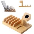 Bamboo Charging Dock Station Charger Holder Stand for Apple Watch iPhone iPads -. 