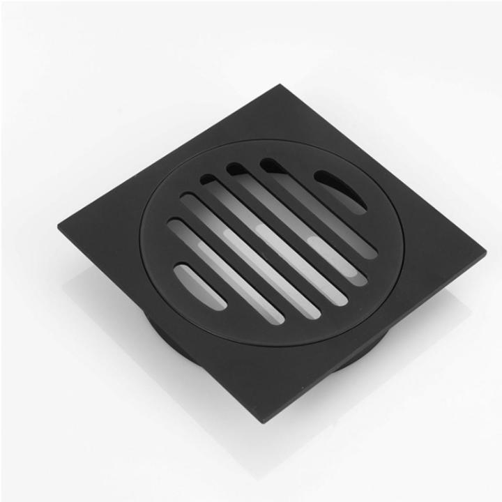 Bathroom%20Square%20New%20Floor%20Waste%20Grate%20Floor%20Drain%20Cover,%20Brass%20Black%20100mm%20Out%20pipe%20-%20-%20Image%203