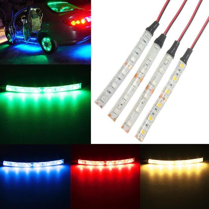 10cm 6 LED Flexible Strip Motors Light Car Caravan White Blue Red Green ...