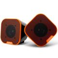 LOYFUN 807 Mini Portable HIFI Stereo 3.5mm Wired Speaker for Tablet Computer Mobile Phone - orange. 